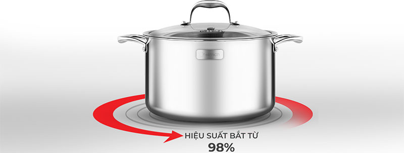 Nồi inox 3 lớp cao cấp đáy liền Elmich Trimax XS EL 3750 size 28cm - Hàng chính hãng