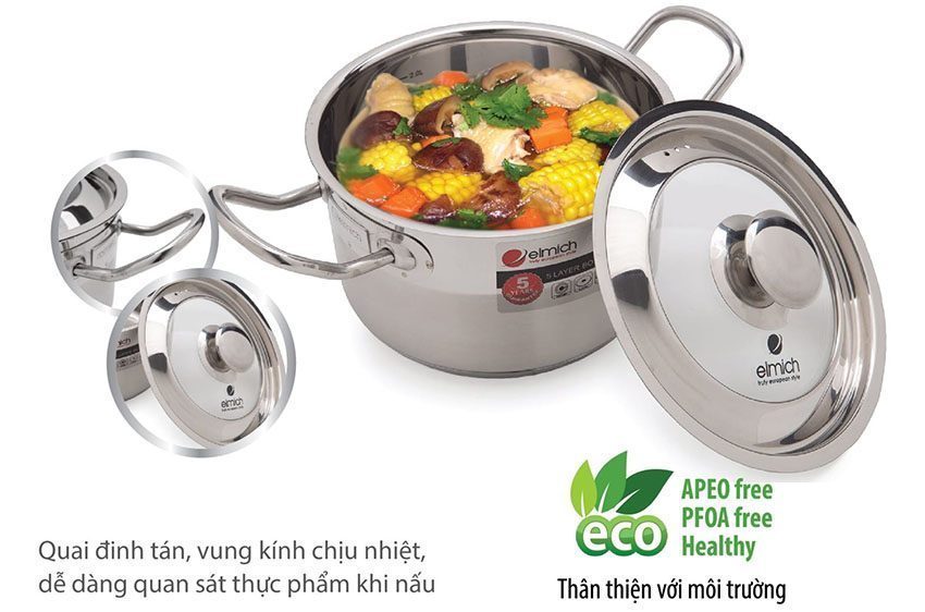 Nồi inox 304 Luxor 24cm Elmich 2355287 - Hàng chính hãng
