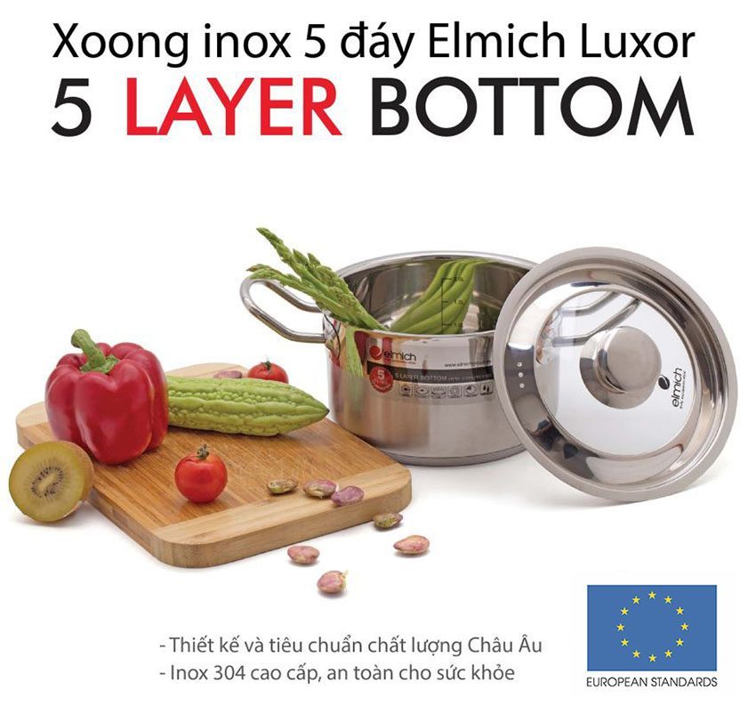 Nồi inox 304 Luxor 20cm Elmich 2355285 - Hàng chính hãng