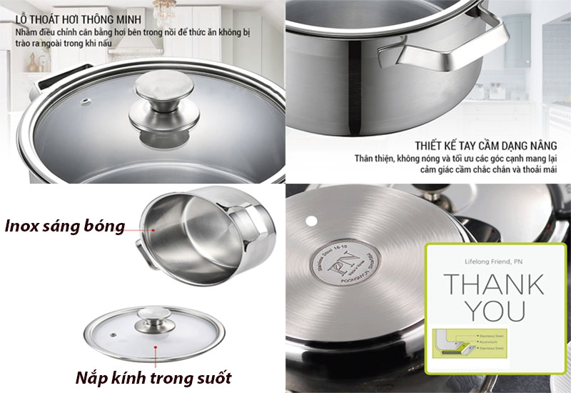 Nồi inox PoongNyun LCPT-24C(IH) - Hàng chính hãng