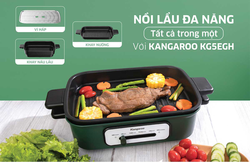 Nồi lẩu đa năng Kangaroo KG5EGH - Hàng chính hãng