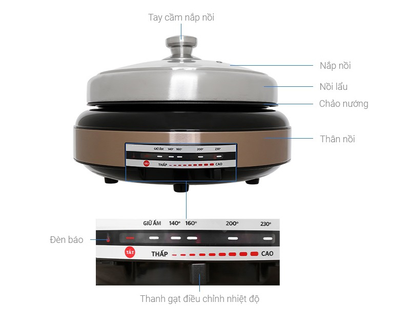 Nồi lẩu điện đa năng Lorente LT780 - Hàng chính hãng