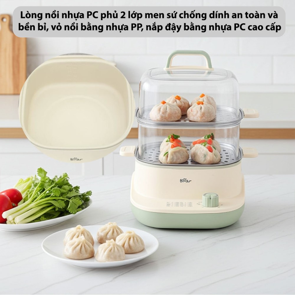 Nồi lẩu hấp đa năng Bear BES-CA73G1 - Hàng chính hãng