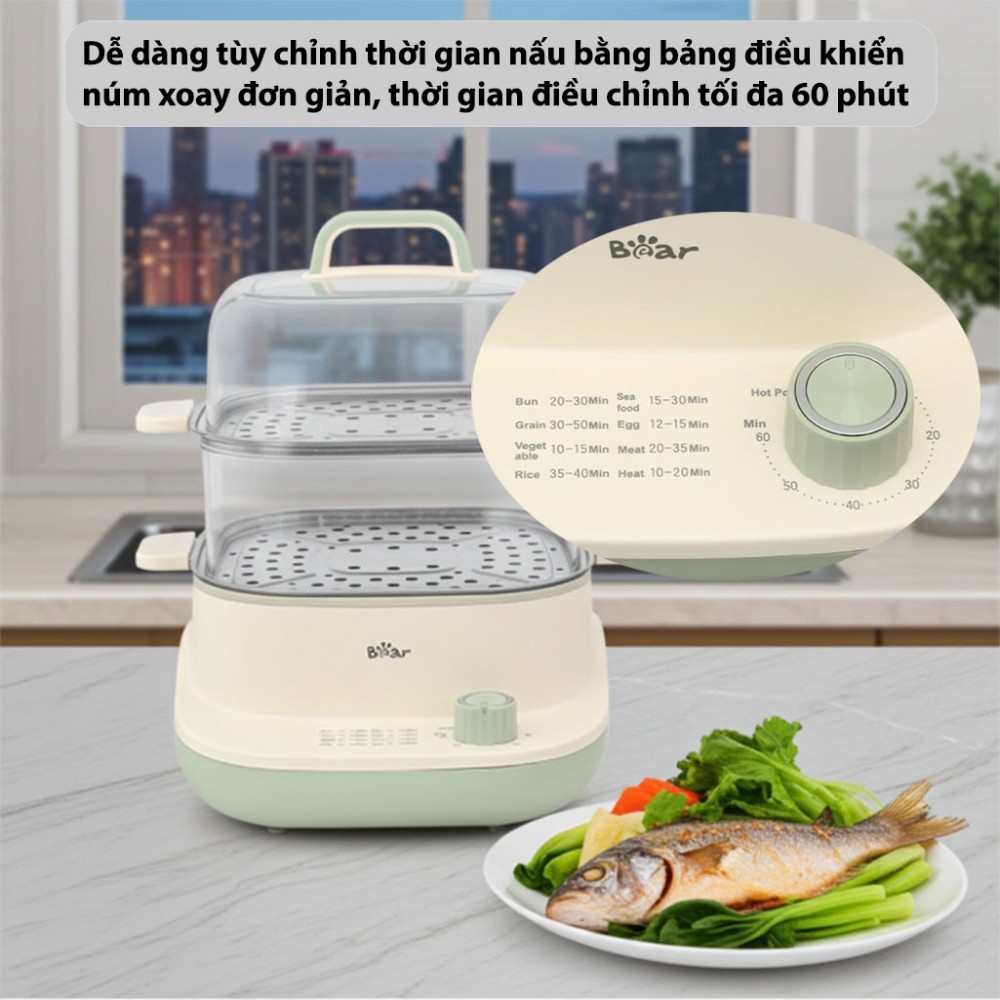 Nồi lẩu hấp đa năng Bear BES-CA73G1 - Hàng chính hãng