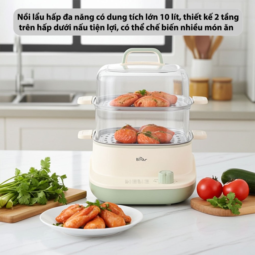 Nồi lẩu hấp đa năng Bear BES-CA73G1 - Hàng chính hãng