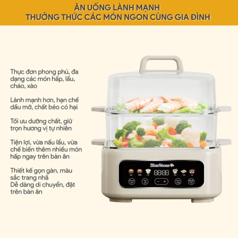 Nồi lẩu hấp đa năng BlueStone MPB-7238 - Hàng chính hãng