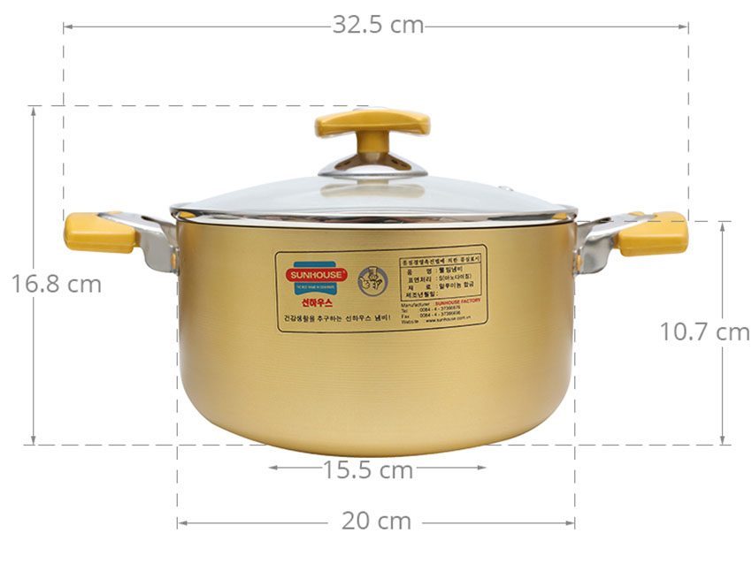 Nồi lẻ Anod Sunhouse SH8834-20 EBN  - Hàng chính hãng