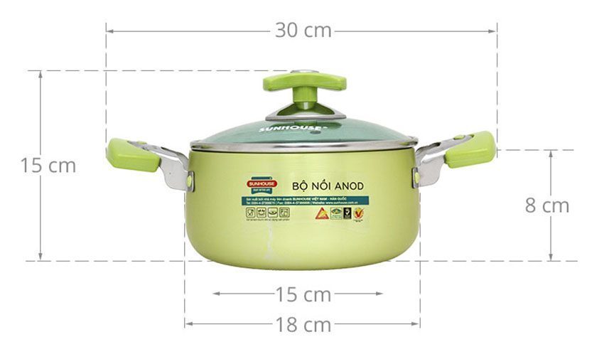 Nồi lẻ Anod Sunhouse SH8835-18 EBN  - Hàng chính hãng