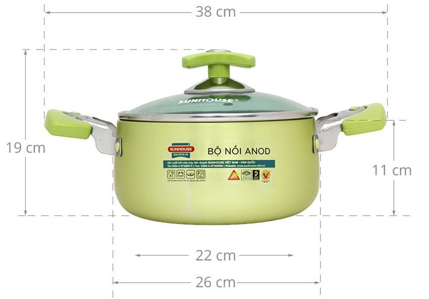 Nồi lẻ Anod Sunhouse SH8835-26 EBN - Hàng chính hãng