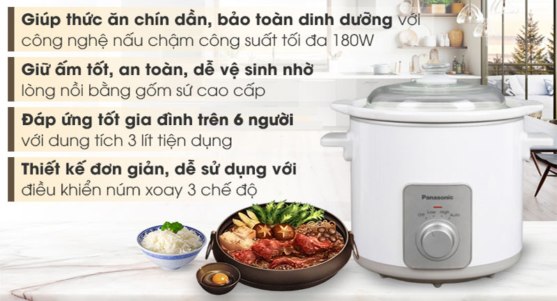Nồi nấu chậm Panasonic NF-N30ASRA - Hàng chính hãng