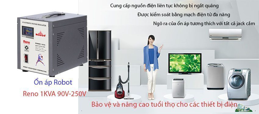 Ổn áp Robot Reno 1KVA 90V-250V - Hàng chính hãng