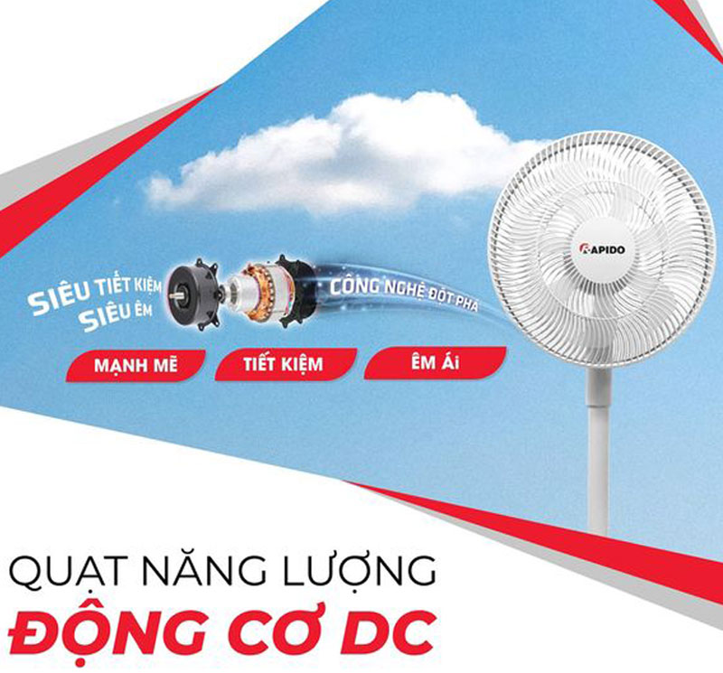 Quạt điện điều khiển từ xa Rapido REF-30 - Hàng chính hãng