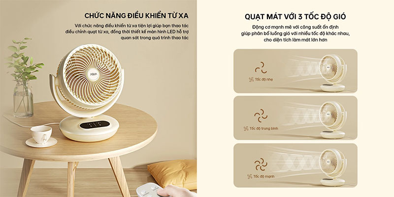 Quạt để bàn mini Aqua FED2001R - Hàng chính hãng