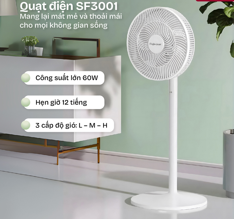 Quạt điện đứng Fujihome SF3001 - Hàng chính hãng