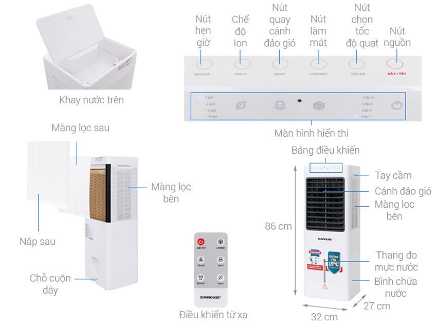 Quạt điều hòa Sunhouse SHD-7717 - Hàng chính hãng