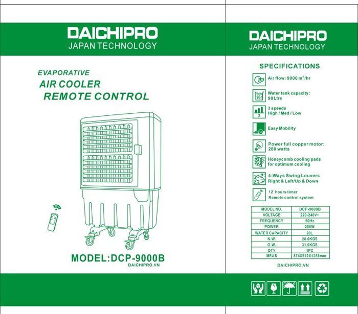 Máy làm mát Daichipro DCP-9000B - Hàng chính hãng