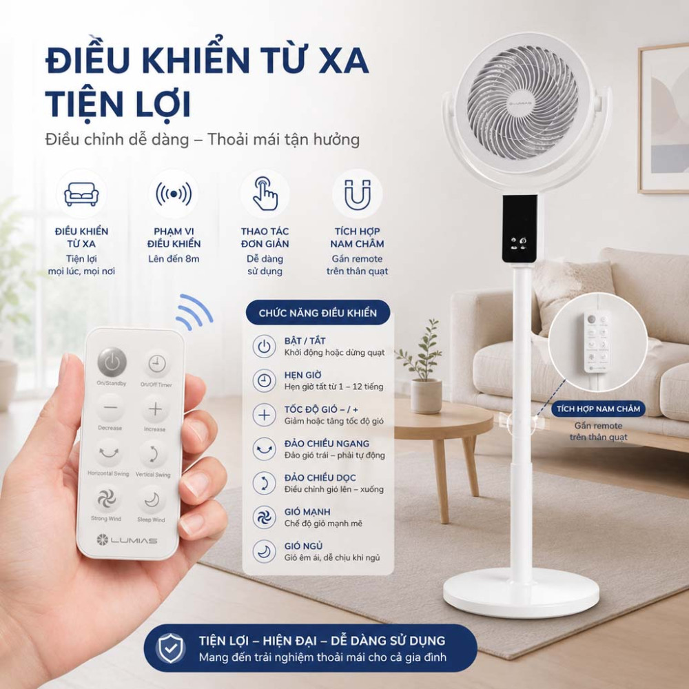 Quạt đối lưu không khí Lumias F07 - Hàng chính hãng