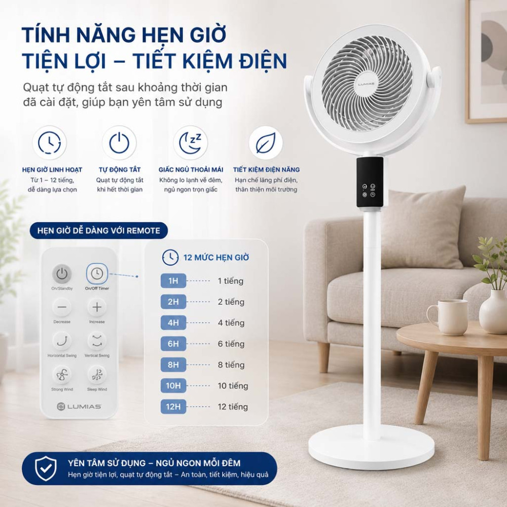 Quạt đối lưu không khí Lumias F07 - Hàng chính hãng