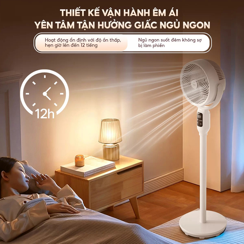 Quạt điện đứng điều khiển giọng nói Aqua AQF-ED1823T(W) - Hàng chính hãng