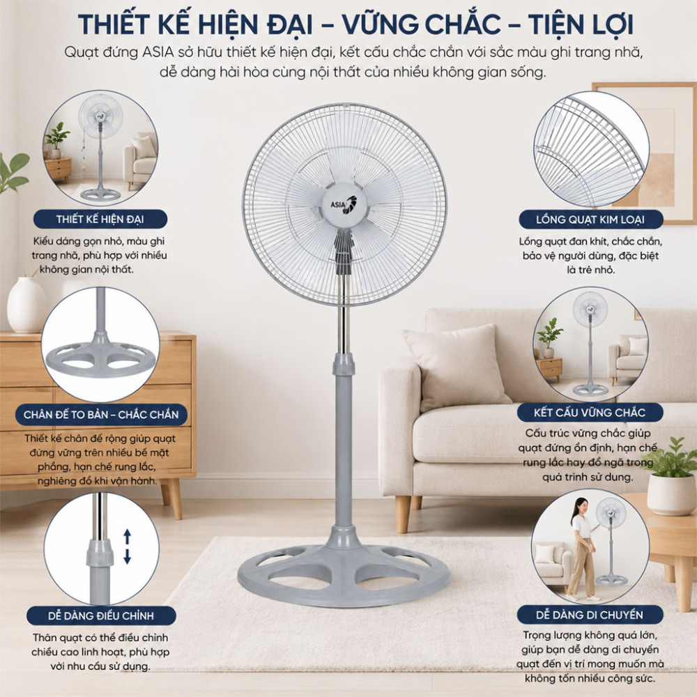 Quạt đứng Asia VY589790 - Hàng chính hãng