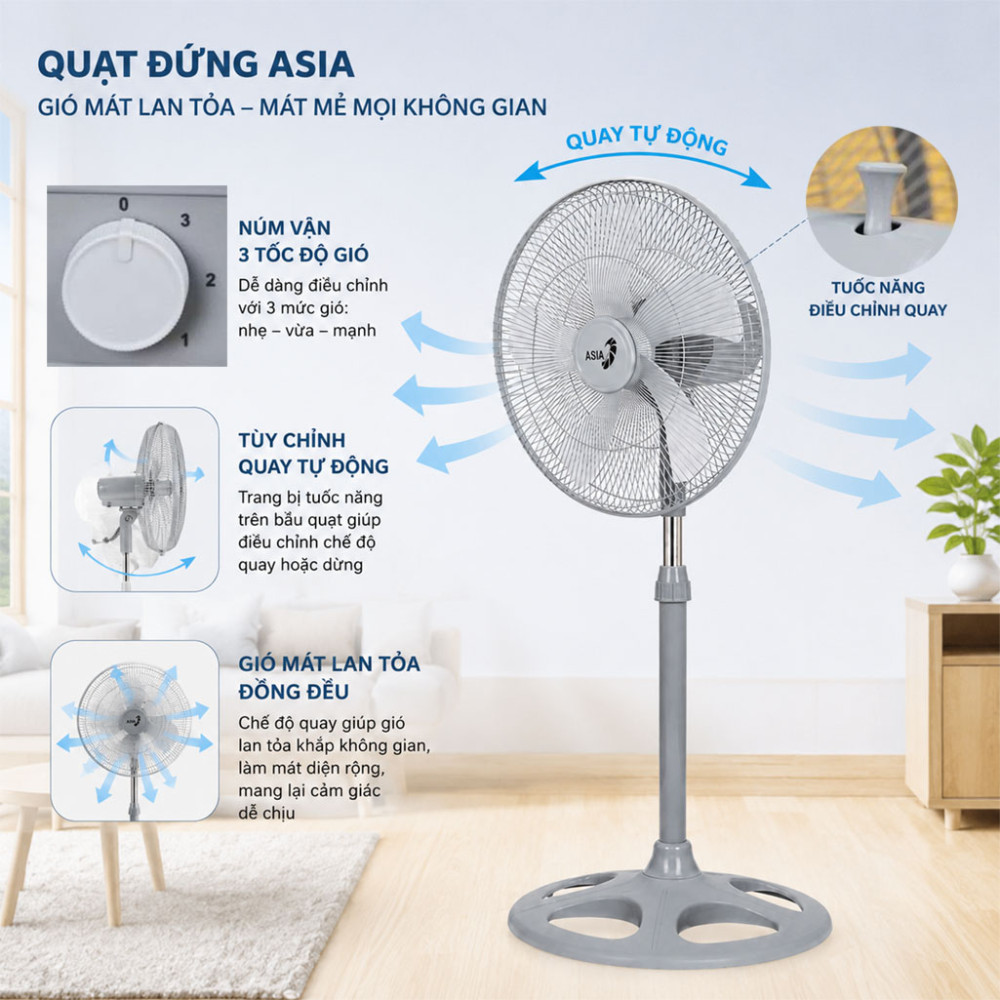 Quạt đứng Asia VY589790 - Hàng chính hãng