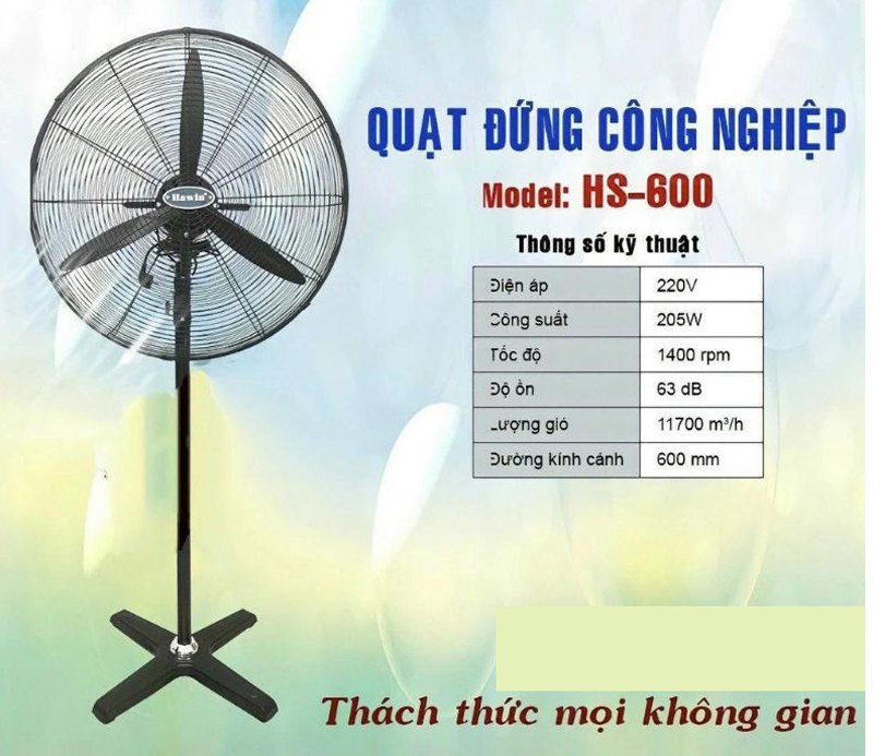 Quạt đứng công nghiệp Hawin HS600 - Hàng chính hãng