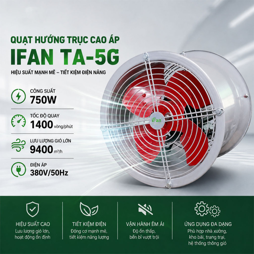 Quạt hướng trục cao áp IFAN TA-5G - Hàng chính hãng