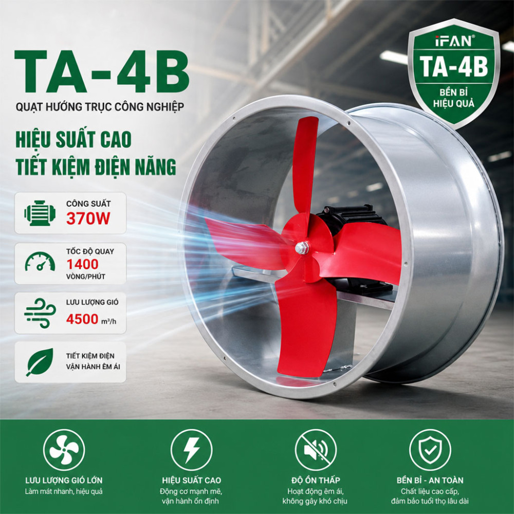 Quạt hướng trục công nghiệp IFAN TA-4B - Hàng chính hãng
