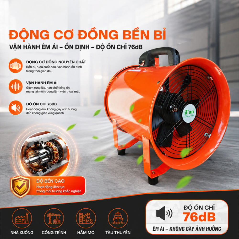 Quạt hướng trục tròn công nghiệp xách tay IFAN SHT-40 - Hàng chính hãng
