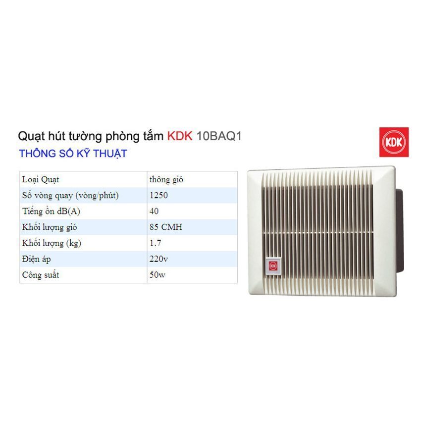Quạt hút KDK 10BAQ1 - Hàng chính hãng