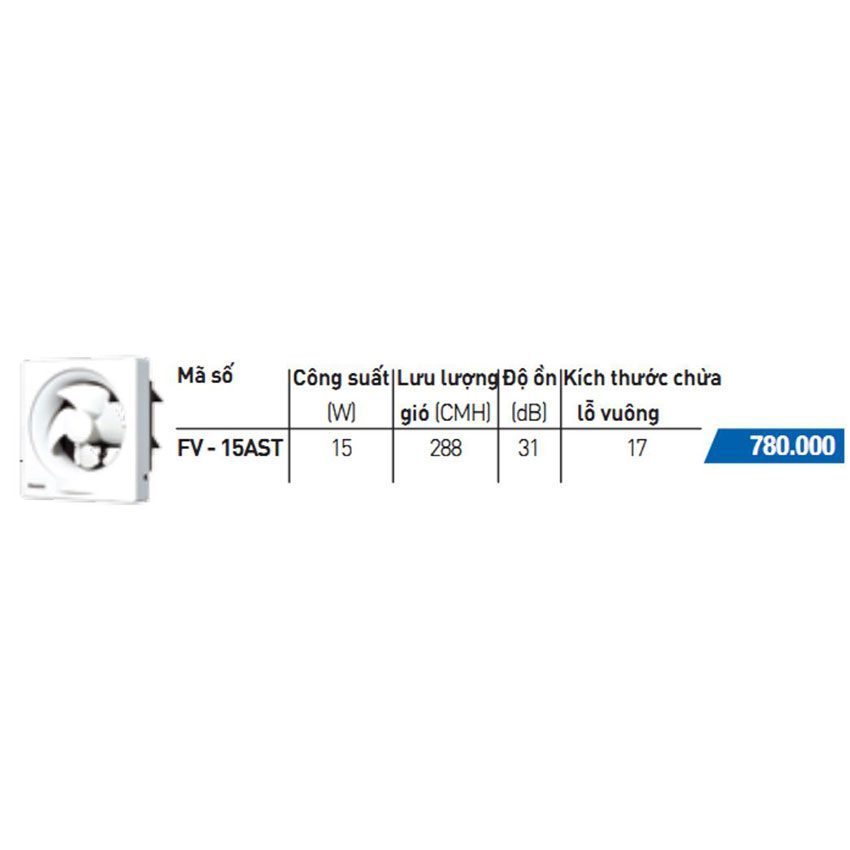 Quạt hút gắn tường dân dụng Panasonic FV-15AST - Hàng chính hãng