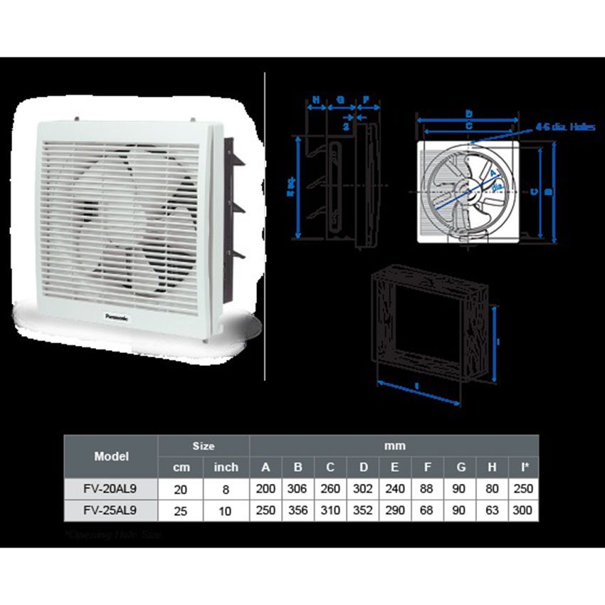 Quạt hút gắn tường dân dụng Panasonic FV-20AL9 - Hàng chính hãng