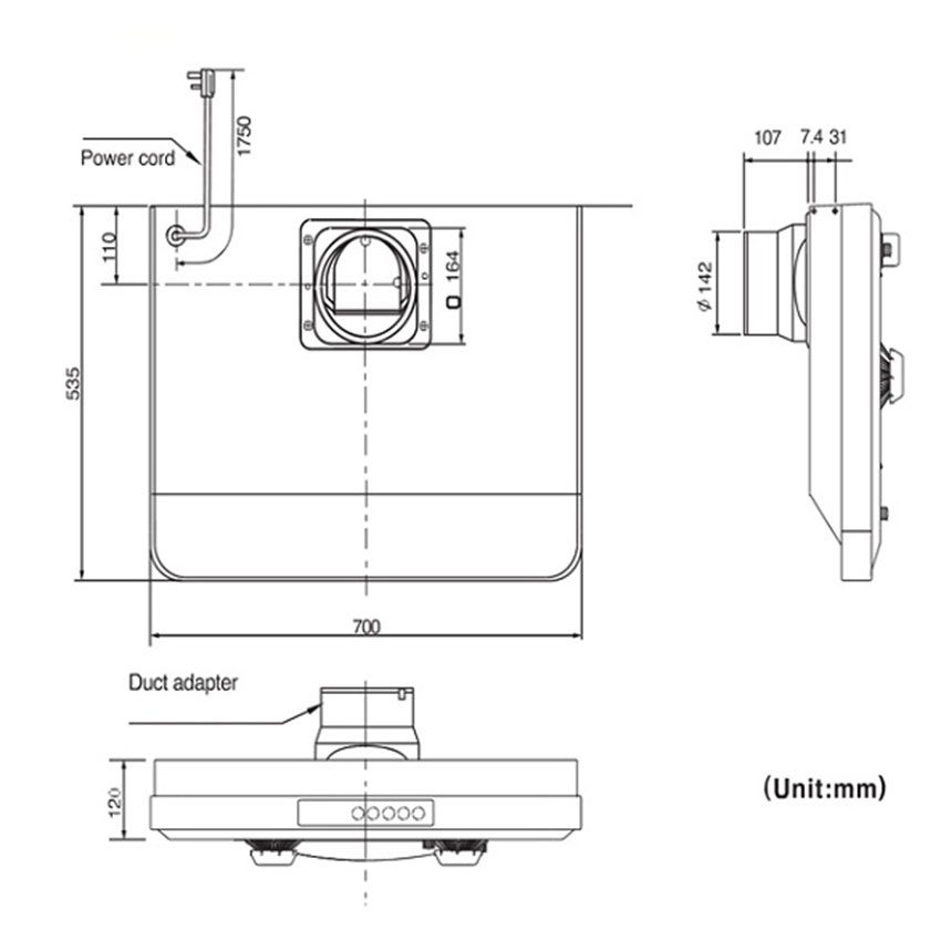 Quạt hút mùi Panasonic FV-70HQU1-S - Hàng chính hãng