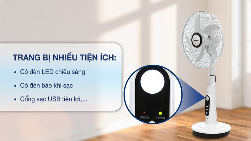 Quạt sạc điện Kangaroo KG738 - Hàng chính hãng
