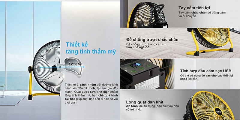 Quạt sạc tích điện AC ARF01D123 - Hàng chính hãng
