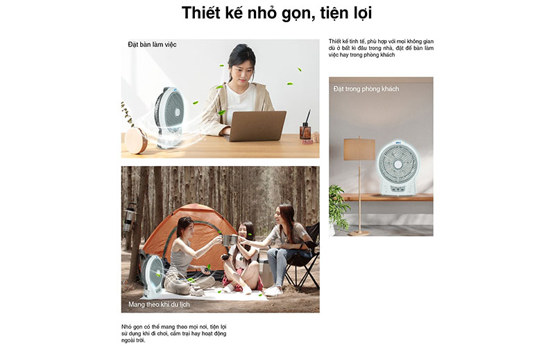 Quạt sạc tích điện AC ARF03D106 - Hàng chính hãng