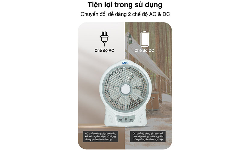 Quạt sạc tích điện AC ARF03D106 - Hàng chính hãng