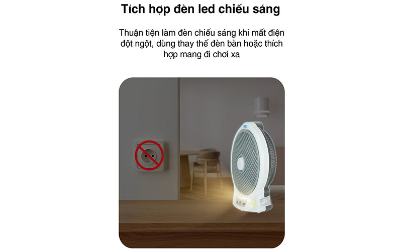Quạt sạc tích điện AC ARF03D106 - Hàng chính hãng