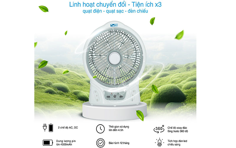 Quạt sạc tích điện AC ARF03D106 - Hàng chính hãng