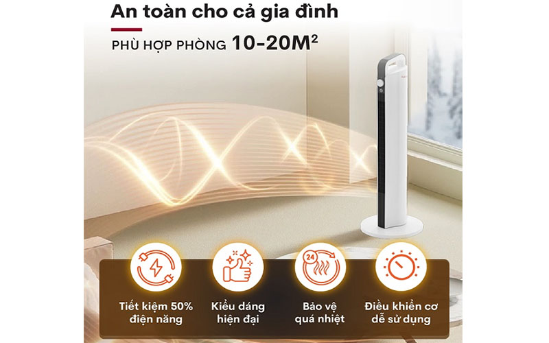 Quạt sưởi gốm Ceramic để sàn FujiHome FH2000M - Hàng chính hãng