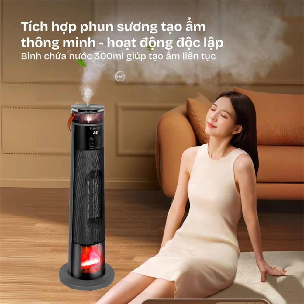 Quạt sưởi gốm điều khiển bằng giọng nói Fujihome FH3303 - Hàng chính hãng
