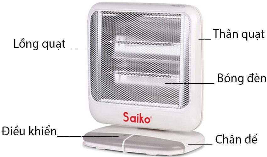 Quạt sưởi thạch anh Saiko CH-805 - Hàng chính hãng