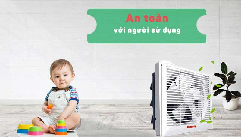 Quạt thông gió gắn tường Benny BVF20W - Hàng chính hãng