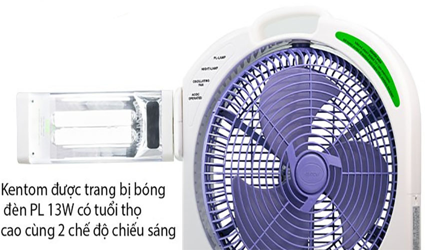 Quạt tích điện 2 bình Kentom KT-9200 - Hàng chính hãng