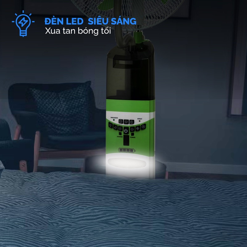 Quạt sạc tích điện hơi nước Honjianda HJD-918PS - Hàng chính hãng