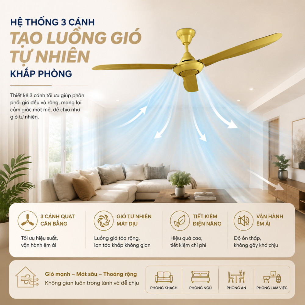 Quạt trần 3 cánh Alpha TX-3 - Hàng chính hãng