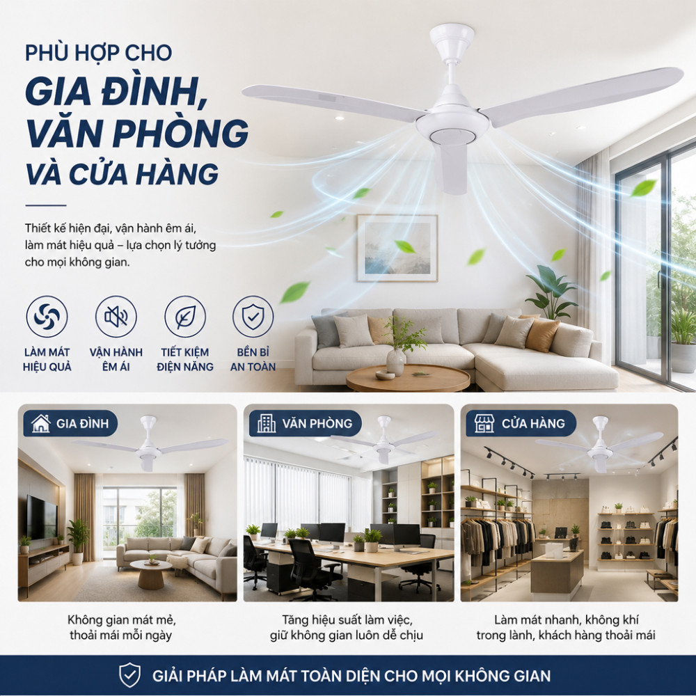 Quạt trần 3 cánh Alpha TX-3 - Hàng chính hãng