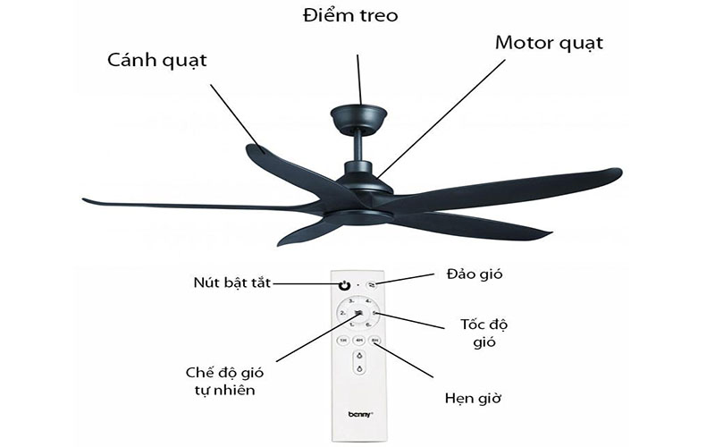 Quạt trần Amore Eterno Benny BF-C54HE - Hàng chính hãng
