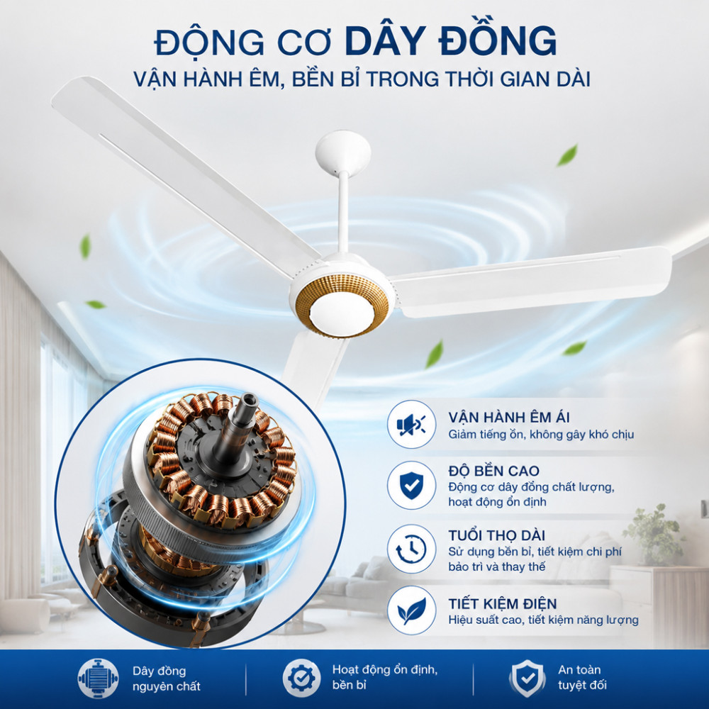 Quạt trần trang trí Alpha RF-3 - Hàng chính hãng