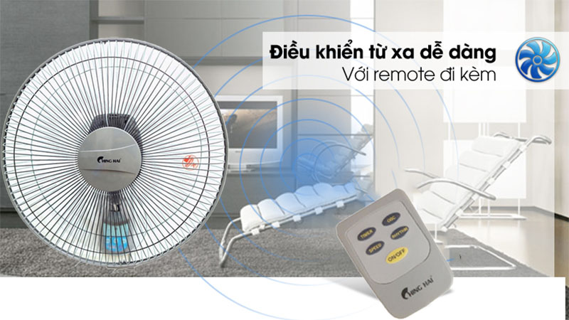 Quạt treo tường điều khiển từ xa Ching Hai W615A - Hàng chính hãng